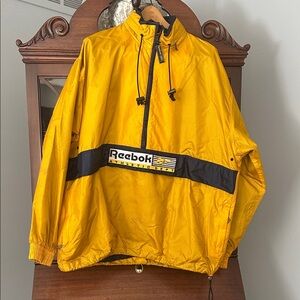 Reebok Gold and Black Athletic Windbreaker